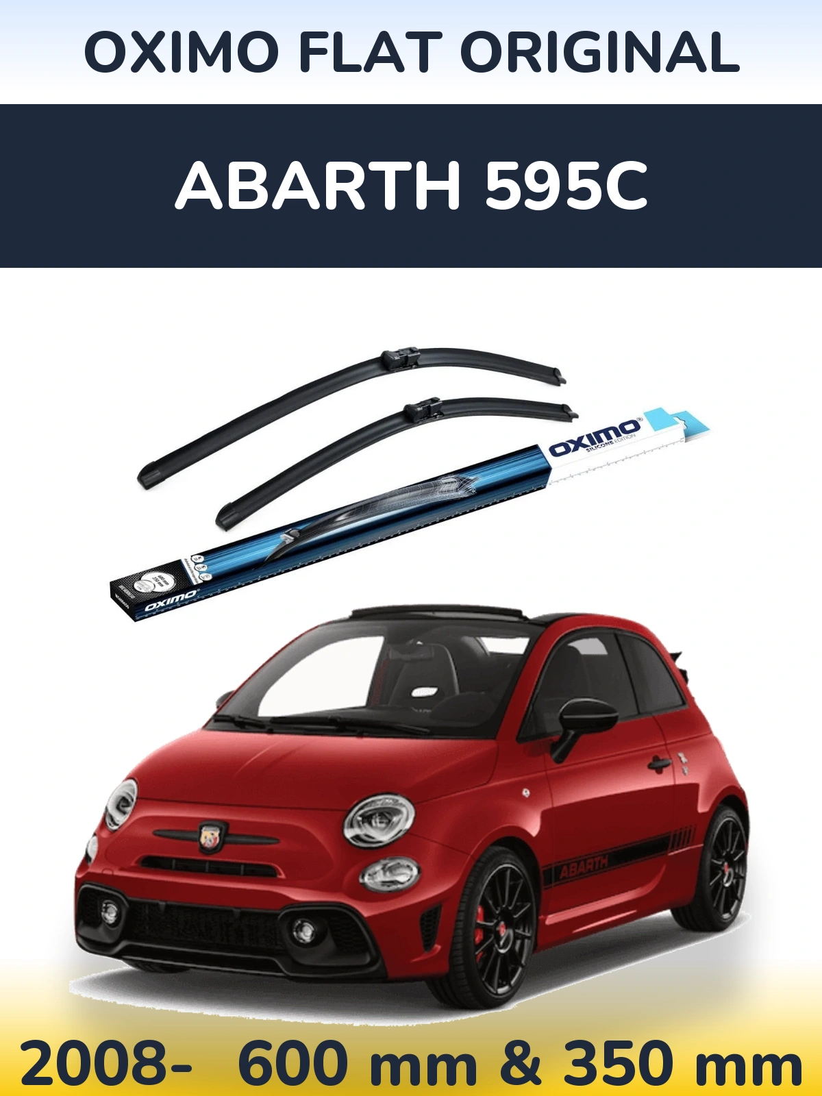Komplet przednich wycieraczek Oximo Flat Original 600 & 350 mm do Abarth 595C 2008-2026