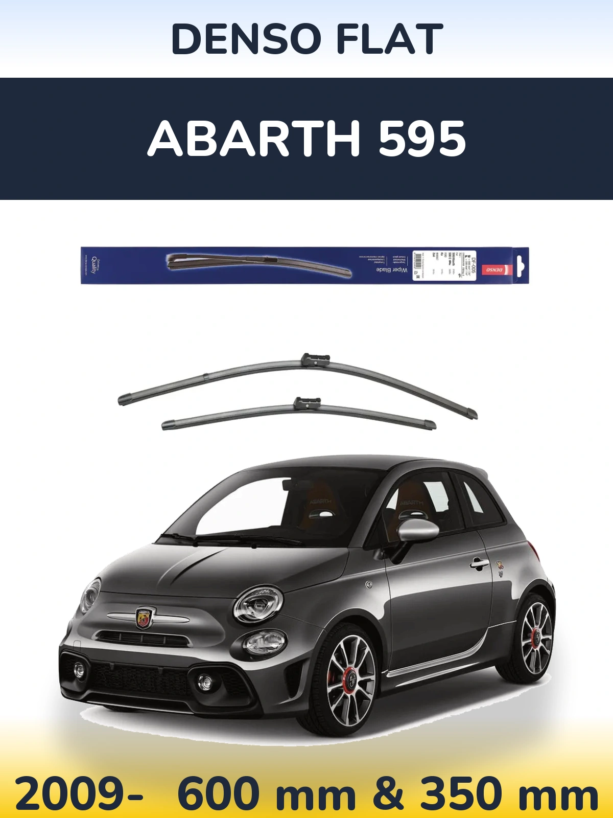 Komplet przednich wycieraczek Denso Flat 600 & 350 mm do Abarth 595 2009-2026