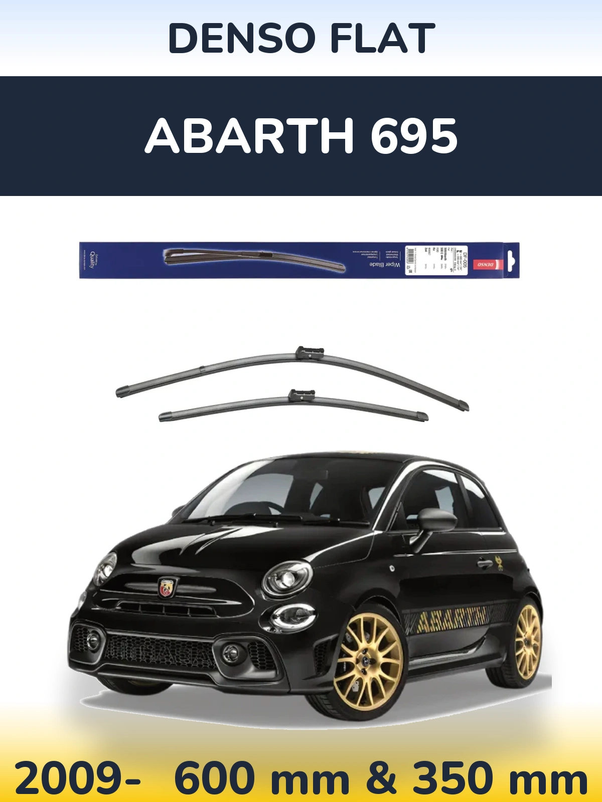 Комплект передних дворников Denso Flat 600 & 350 мм для Abarth 695 2009-2026