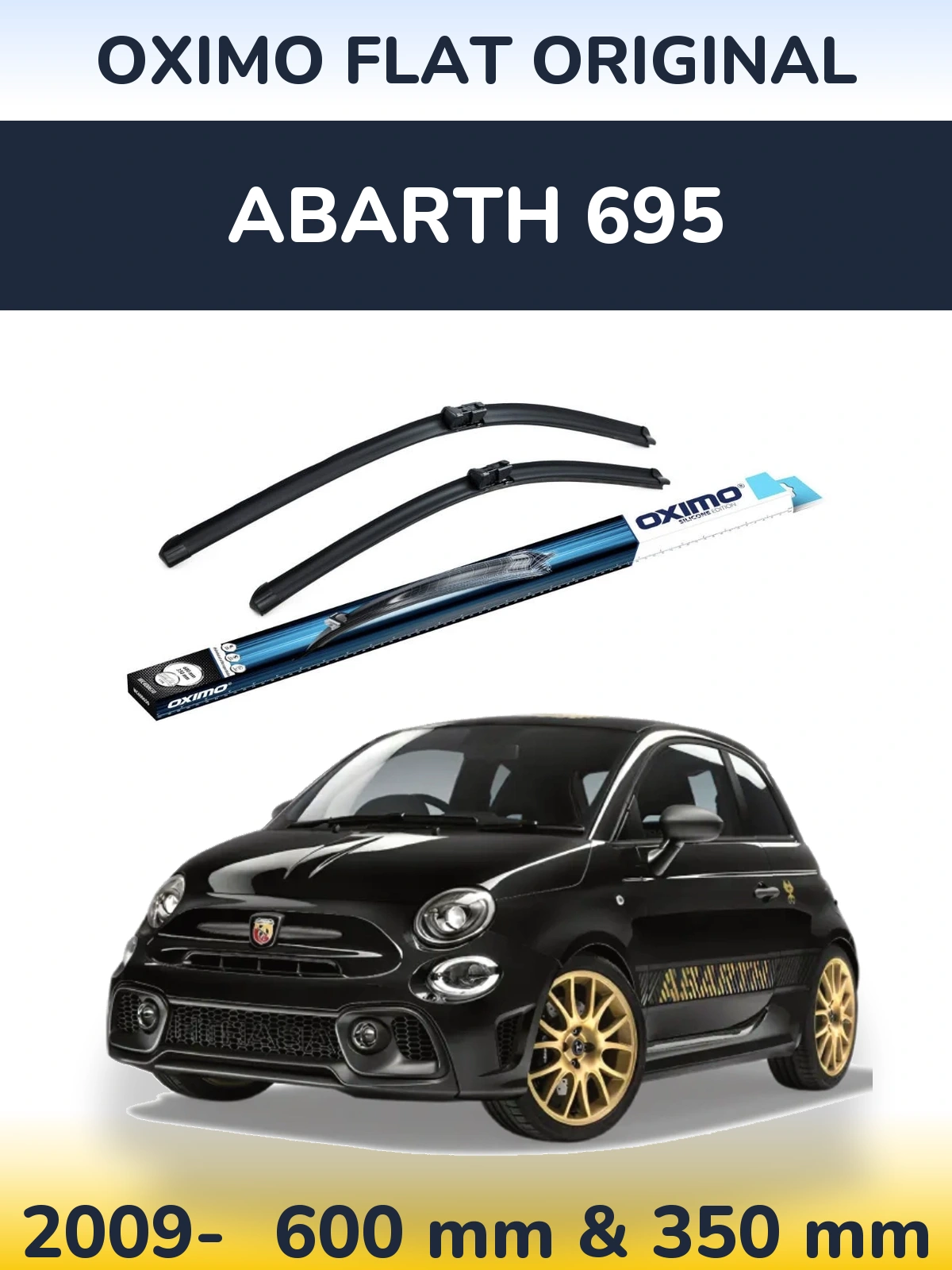 Комплект передних дворников Oximo Flat Original 600 & 350 мм для Abarth 695 2009-2026