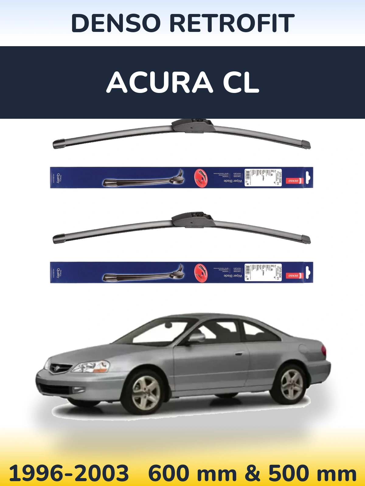 Комплект передних дворников Denso Retrofit 600 & 500 мм для Acura CL 1996-2003