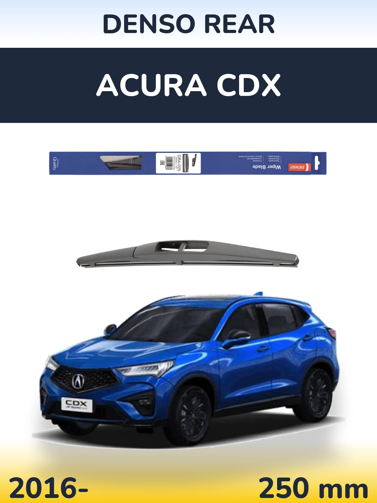 Rear wiper blade Denso Rear 250 мм for Acura CDX 2016-2026