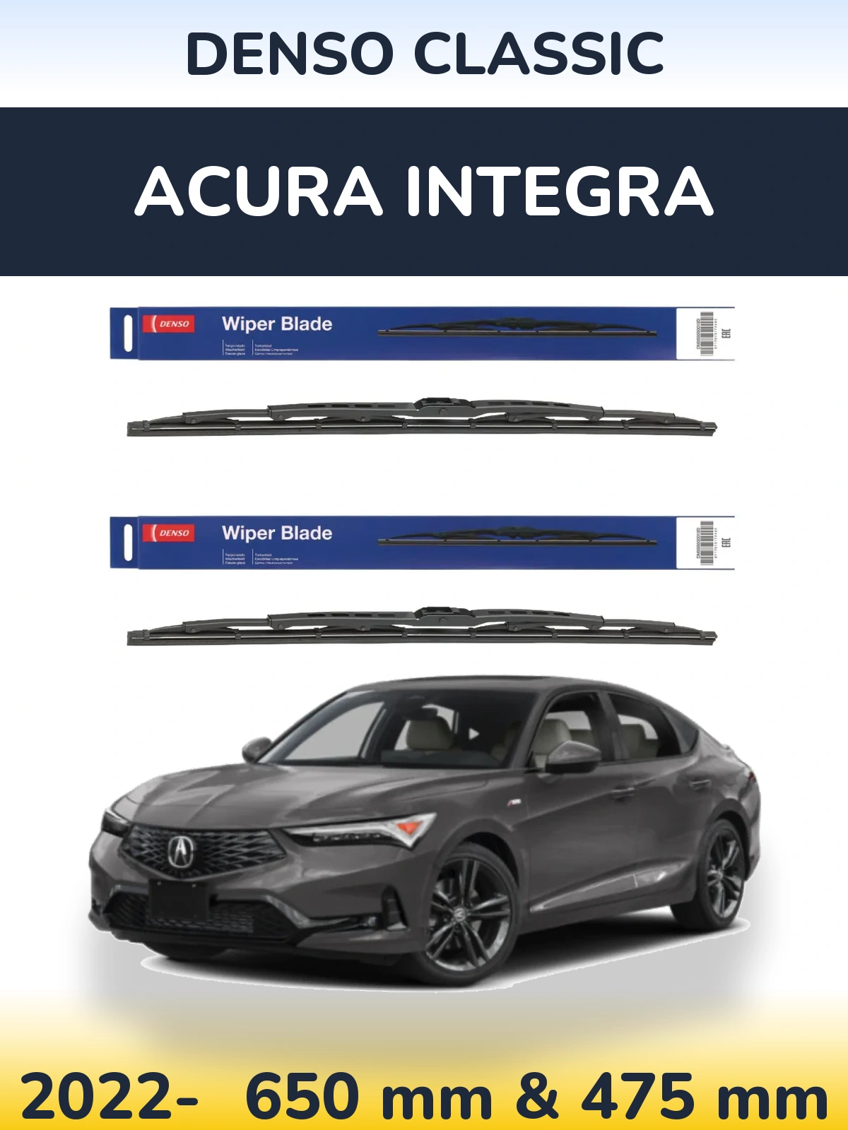 Komplet przednich wycieraczek Denso Classic 650 & 475 mm do Acura Integra 2022-2026