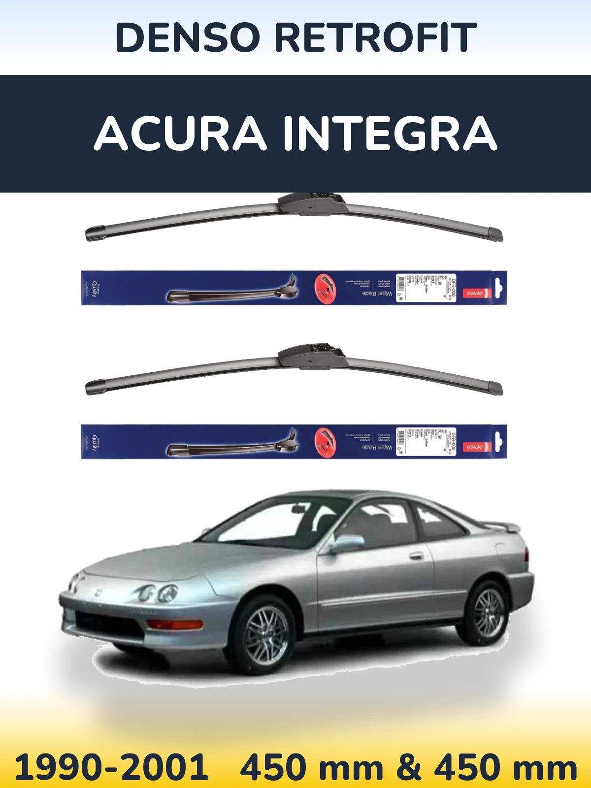 Комплект передних дворников Denso Retrofit 450 & 450 мм для Acura Integra 1990-2001