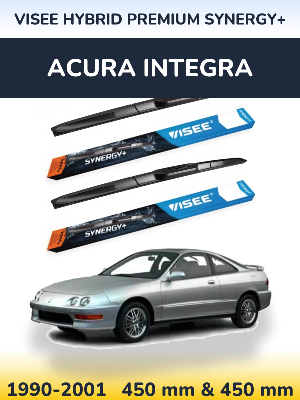 Комплект передних дворников VISEE HYBRID PREMIUM SYNERGY+ 450 & 450 мм для Acura Integra 1990-2001