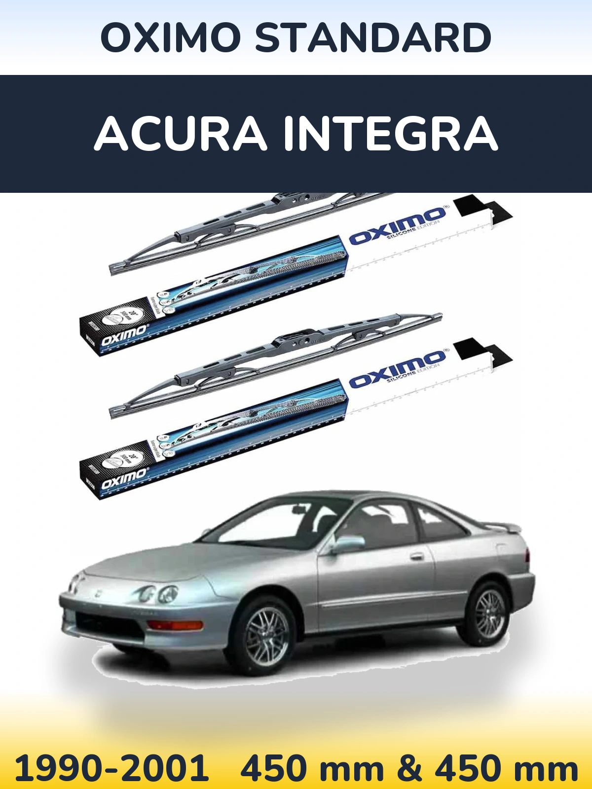 Комплект передних дворников Oximo Standard 450 & 450 мм для Acura Integra 1990-2001