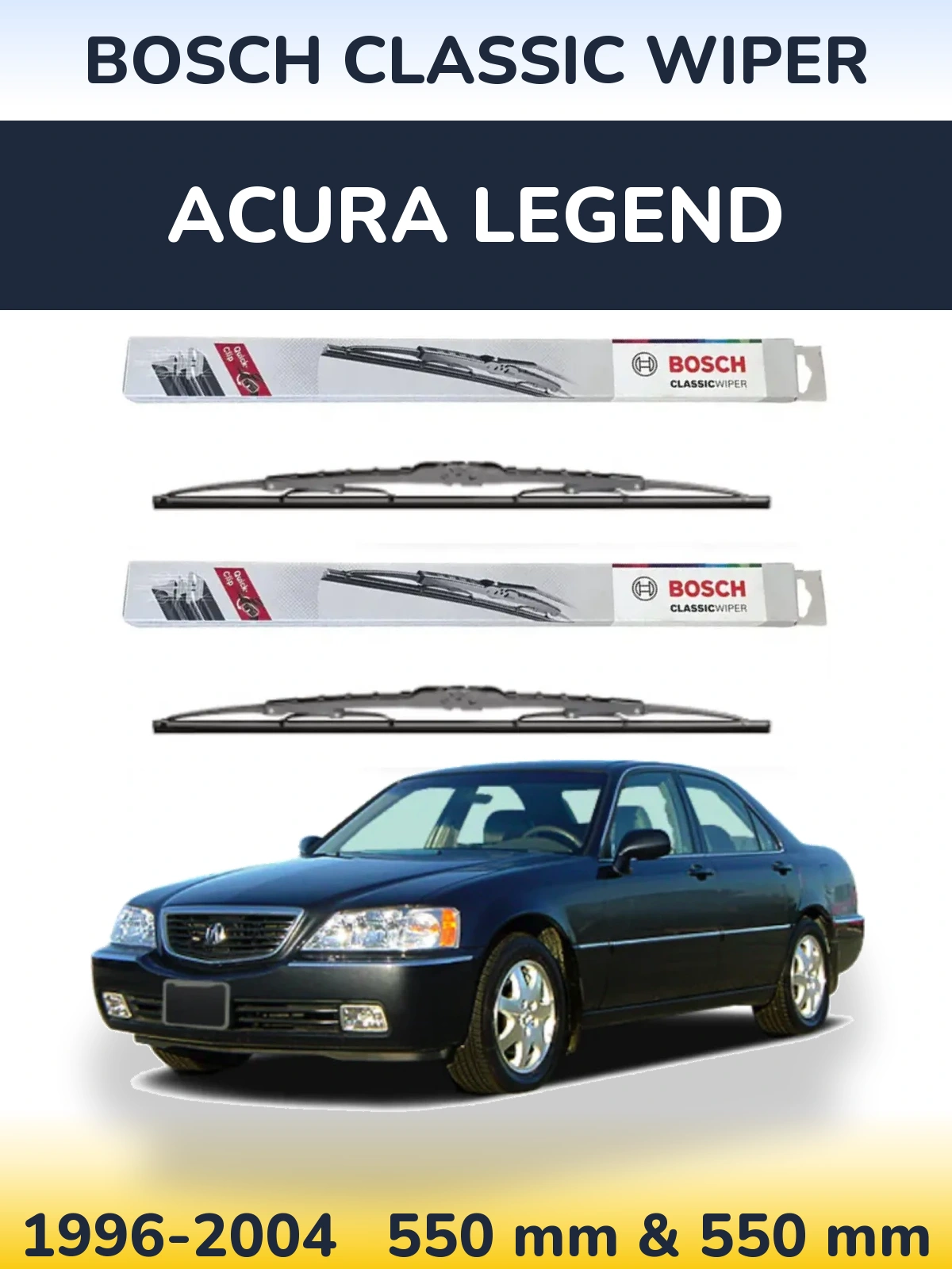 Комплект передніх щіток BOSCH Classic Wiper 550 & 550 мм для Acura Legend 1996-2004