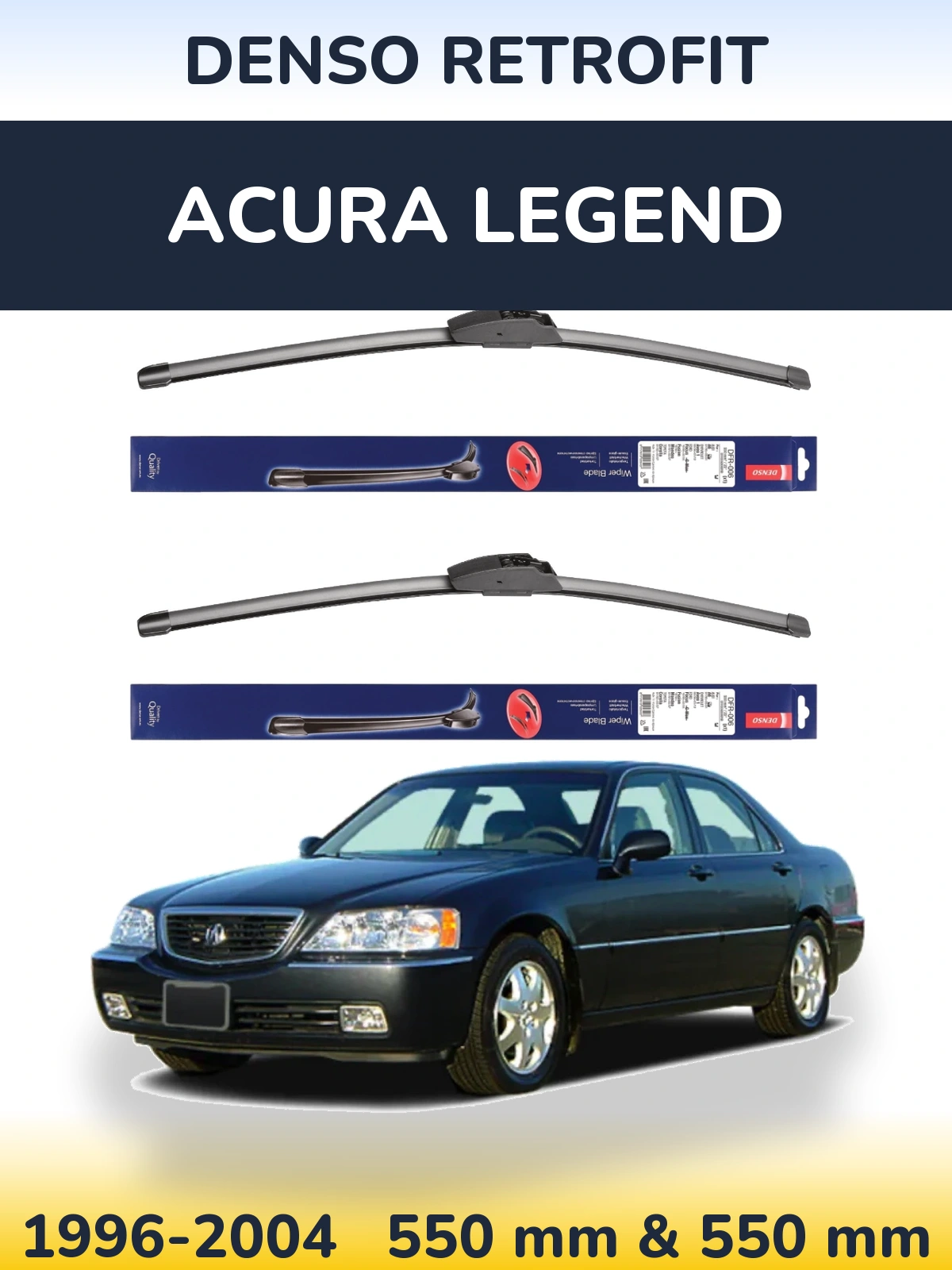 Front wiper blade set Denso Retrofit 550 & 550 мм for Acura Legend 1996-2004