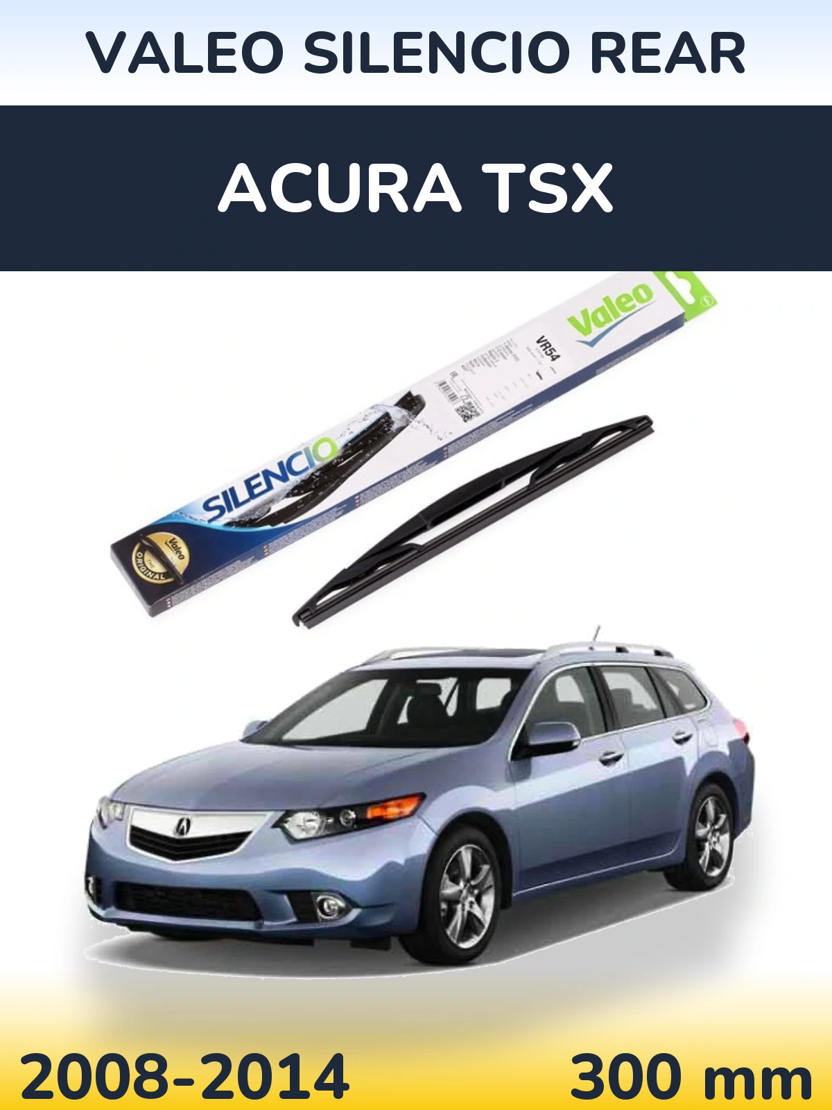 Rear wiper blade Valeo Silencio Rear 300 mm for Acura TSX 2008-2014
