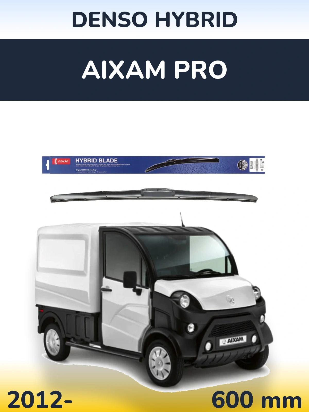 Front wiper blade Denso Hybrid 600 мм for Aixam PRO 2012-2026