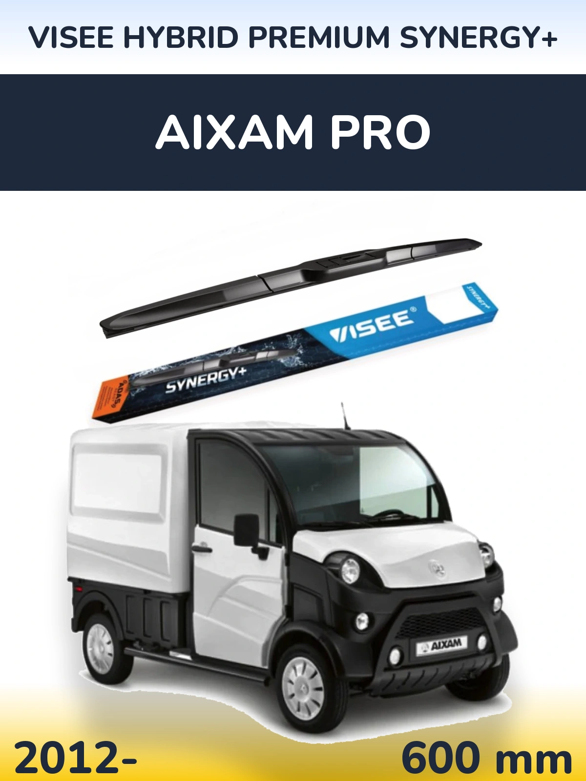 Передня щітка VISEE HYBRID PREMIUM SYNERGY+ 600 мм для Aixam PRO 2012-2026