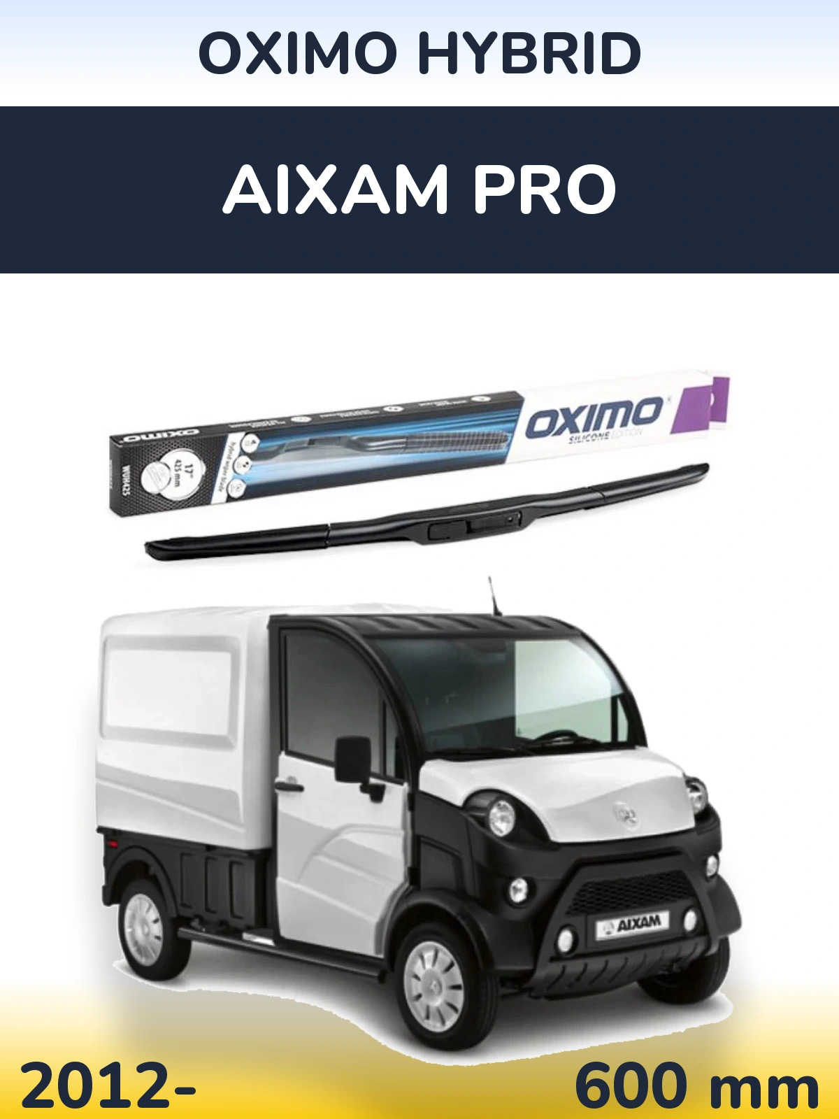 Front wiper blade Oximo Hybrid 600 мм for Aixam PRO 2012-2026