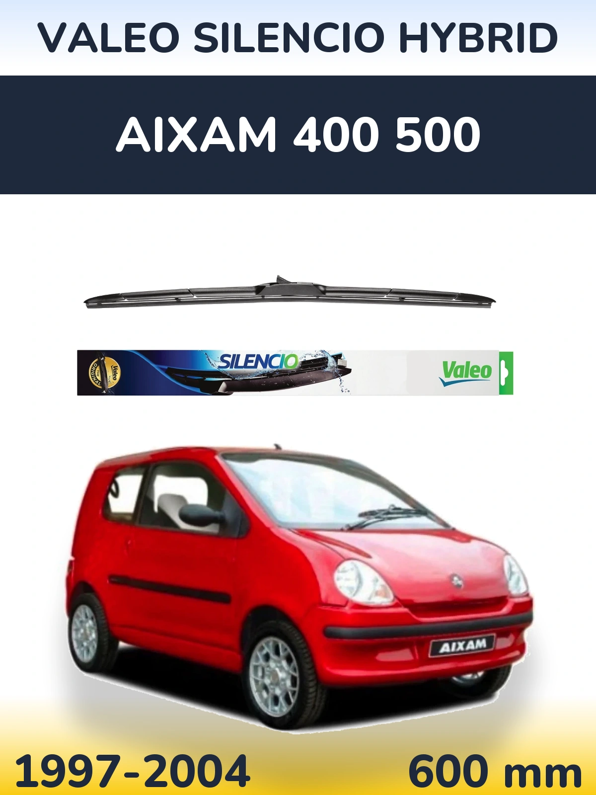 Передний дворник Valeo Silencio Hybrid 600 мм для Aixam 400 500 1997-2004