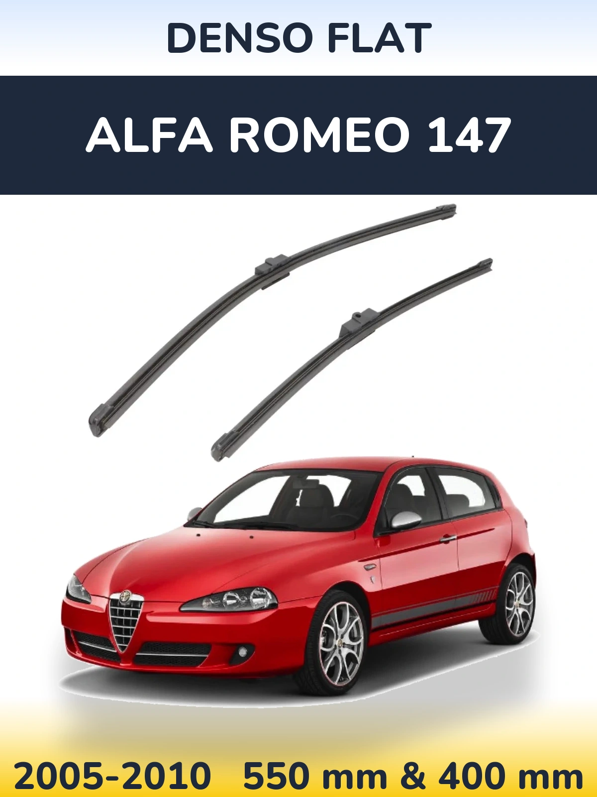 Komplet przednich wycieraczek Denso Flat 550 & 400 mm do Alfa Romeo 147 2005-2010