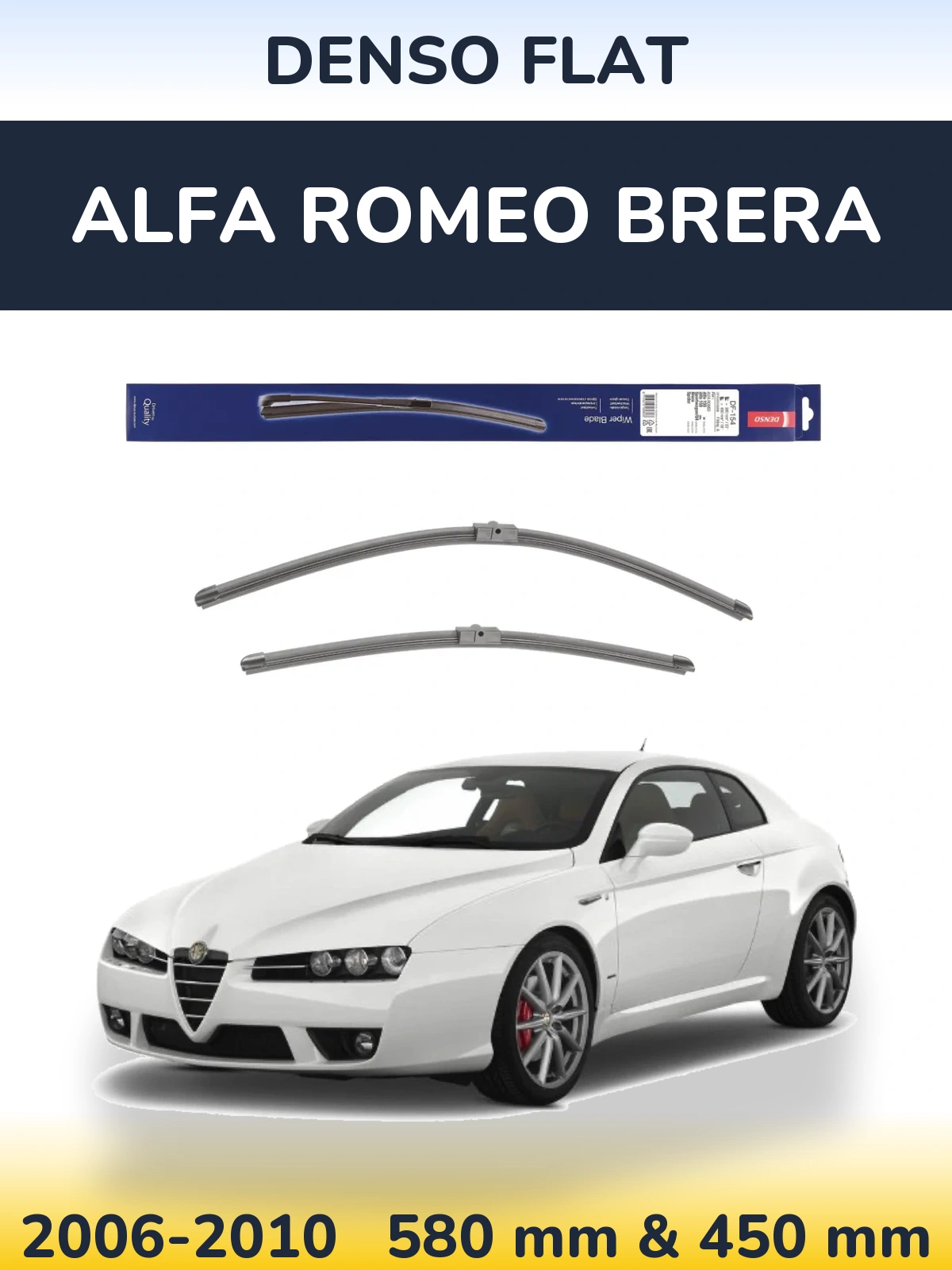 Front wiper blade set Denso Flat 580 & 450 мм for Alfa Romeo Brera 2006-2010