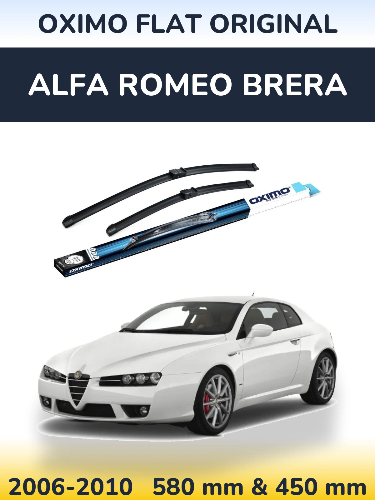 Front wiper blade set Oximo Flat Original 580 & 450 мм for Alfa Romeo Brera 2006-2010