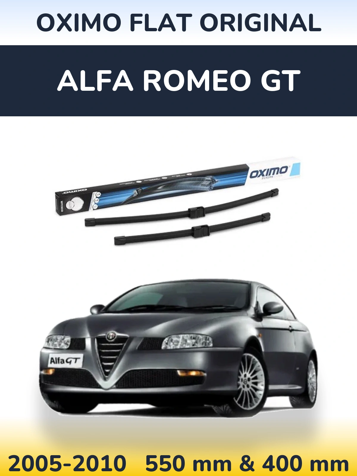 Front wiper blade set Oximo Flat Original 550 & 400 мм for Alfa Romeo GT 2005-2010