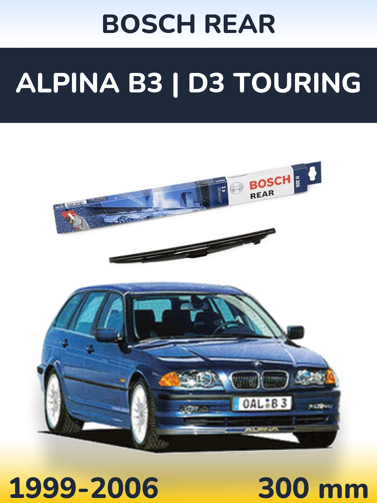 Rear wiper blade BOSCH Rear 300 мм for Alpina B3 | D3 Touring 1999-2006