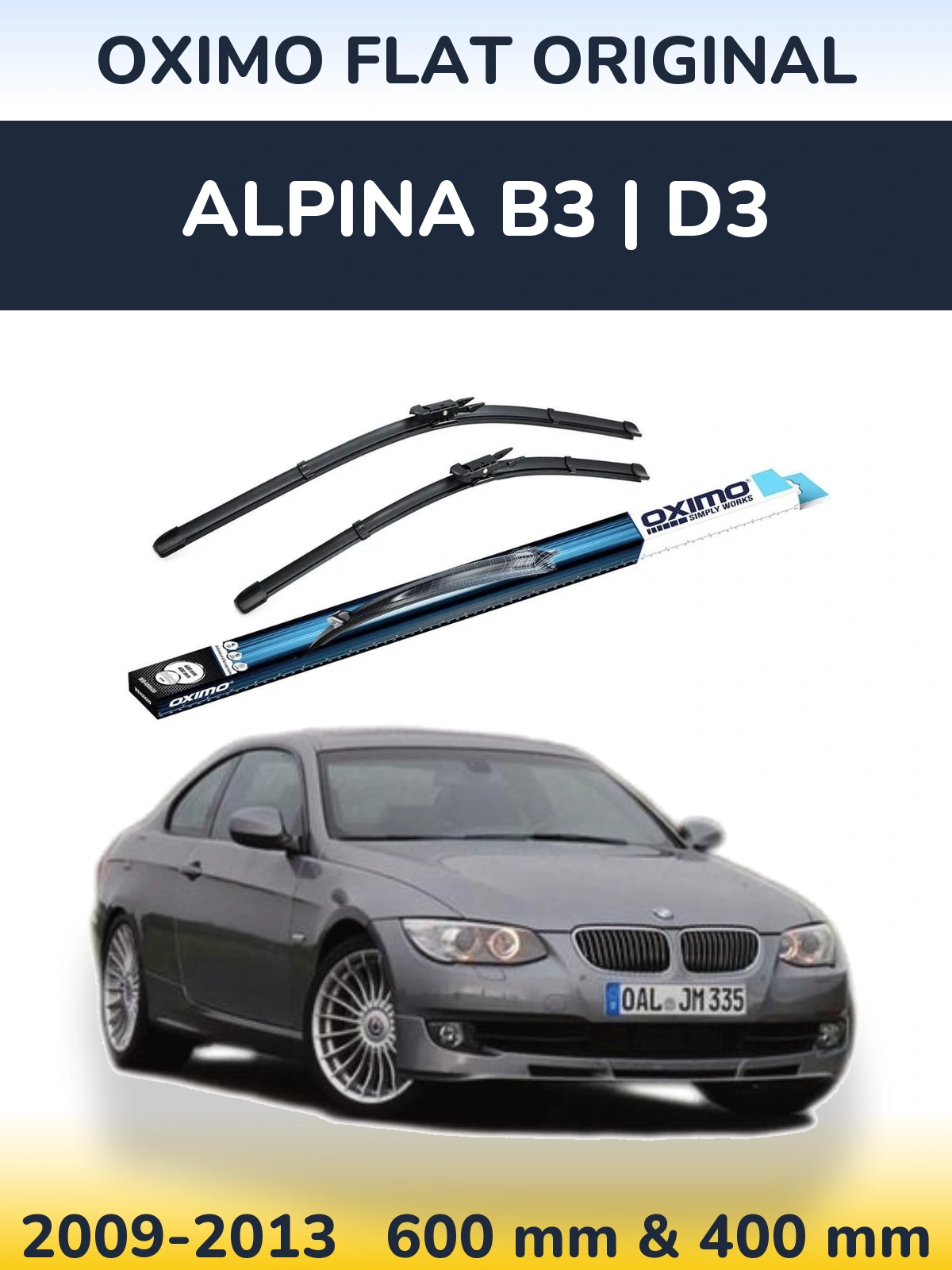 Комплект передних дворников Oximo Flat Original 600 & 400 мм для Alpina B3 | D3 2009-2013