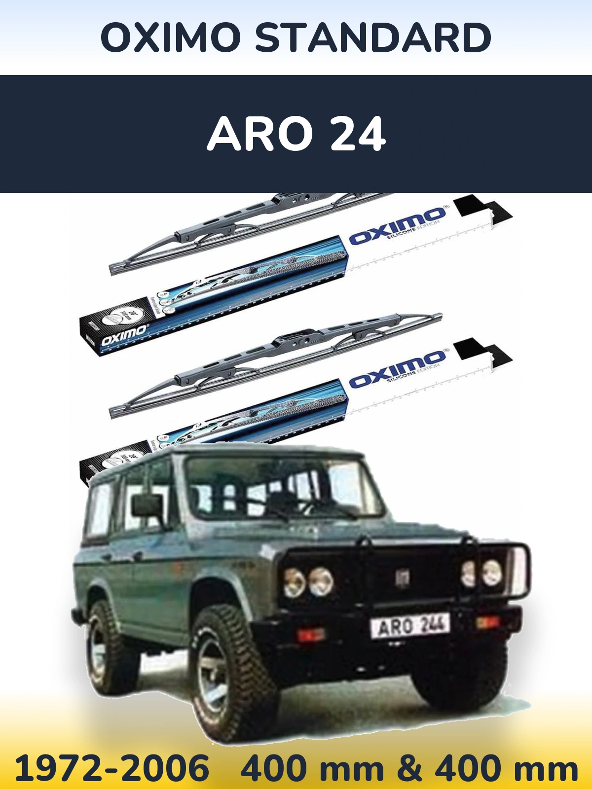Комплект передних дворников Oximo Standard 400 & 400 мм для ARO 24 1972-2006