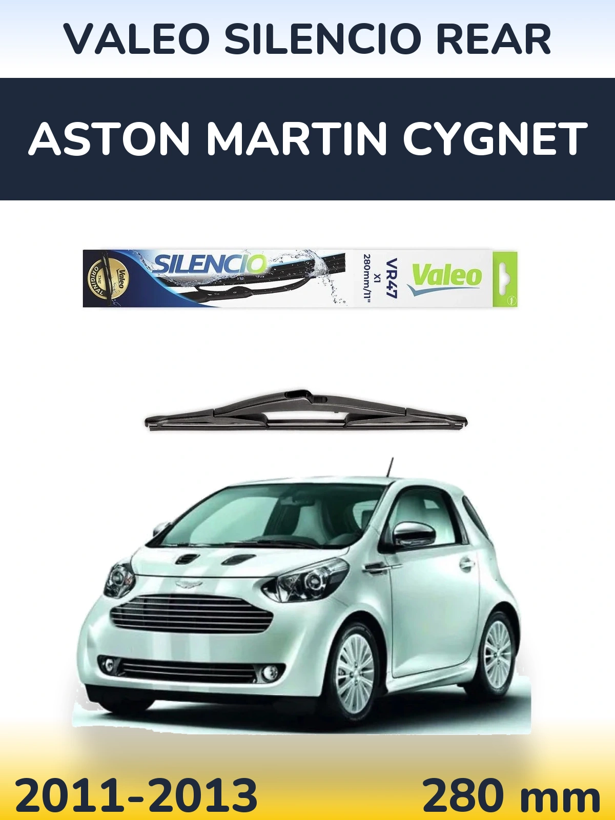 Rear wiper blade Valeo Silencio Rear 280 мм for Aston Martin Cygnet 2011-2013
