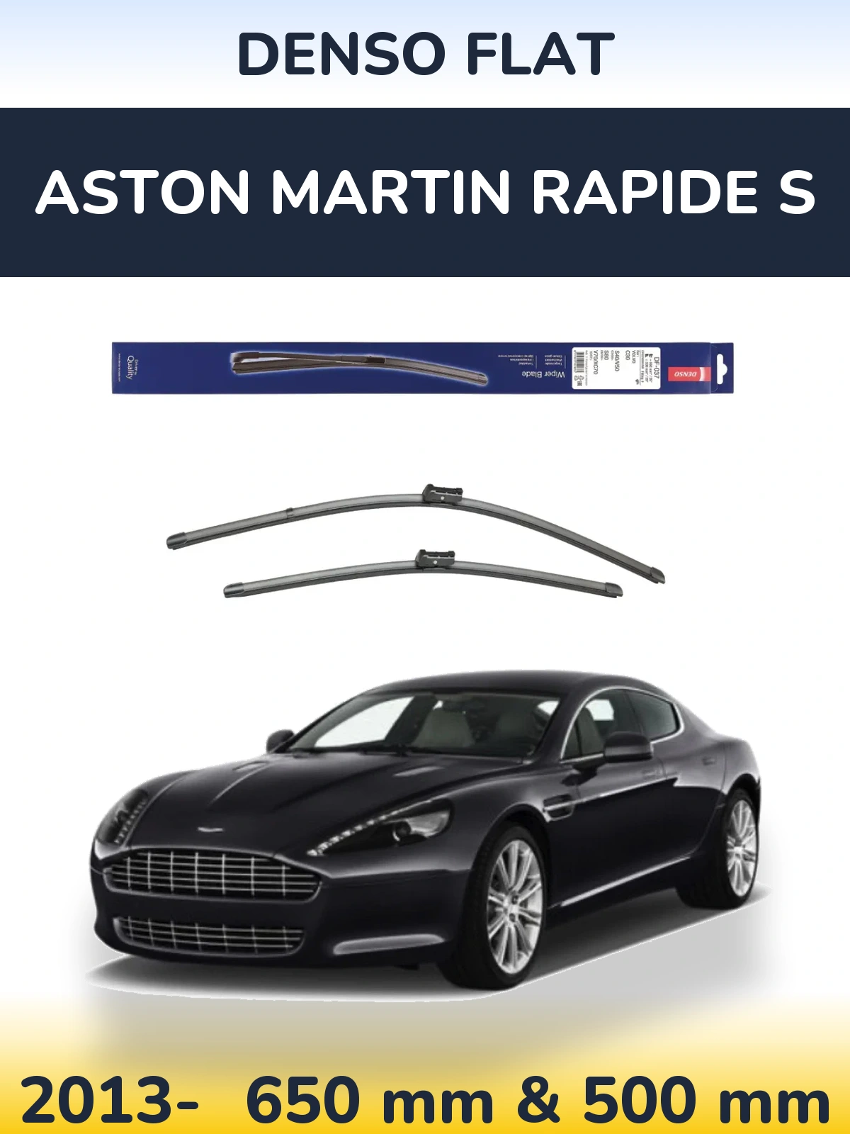 Комплект передних дворников Denso Flat 650 & 500 мм для Aston Martin Rapide S 2013-2026