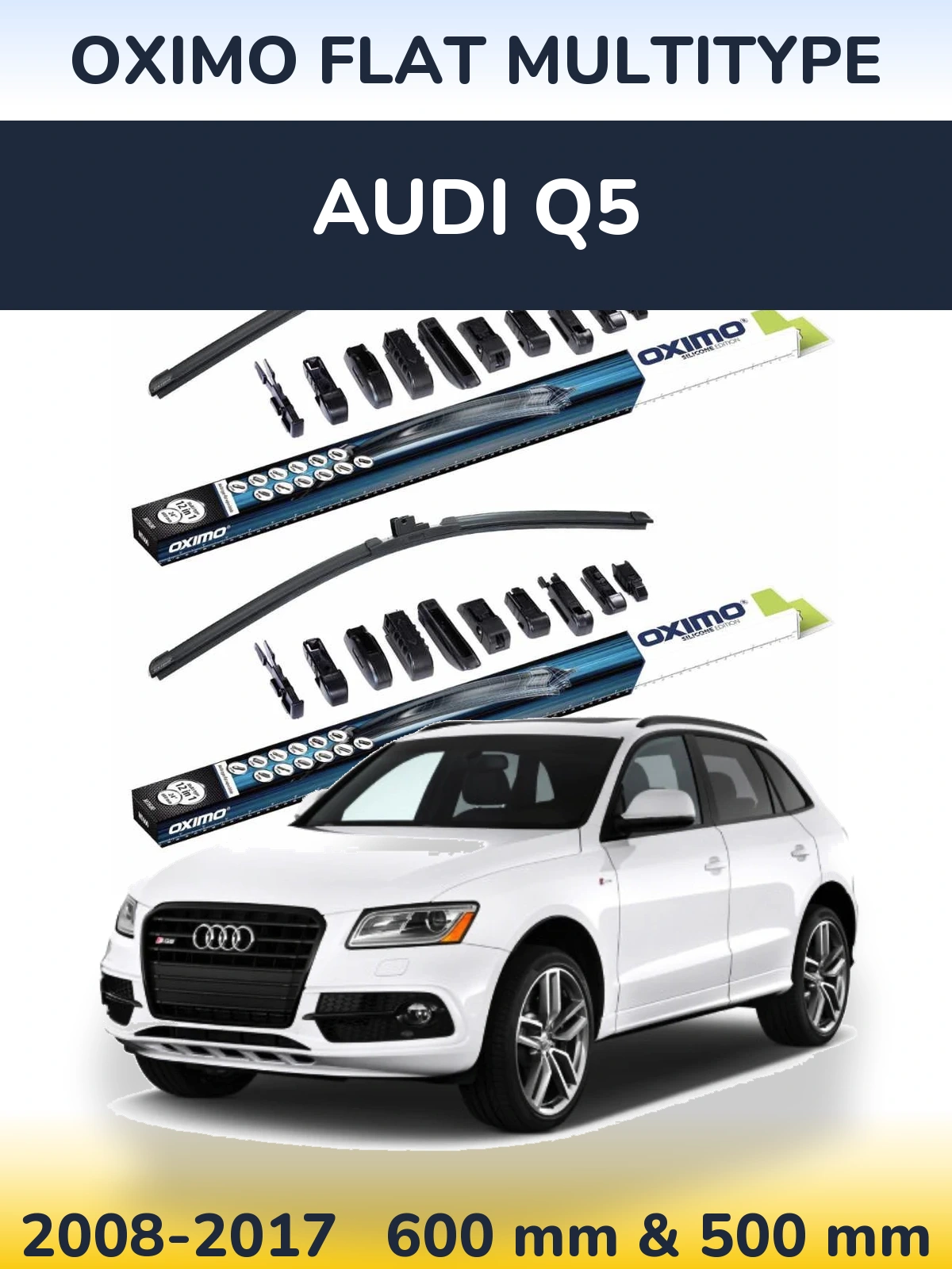 Komplet przednich wycieraczek Oximo Flat MultiType 600 & 500 mm do Audi Q5 2008-2017
