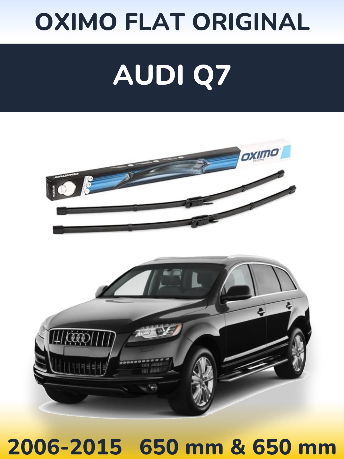 Комплект передних дворников Oximo Flat Original 650 & 650 мм для Audi Q7 2006-2015