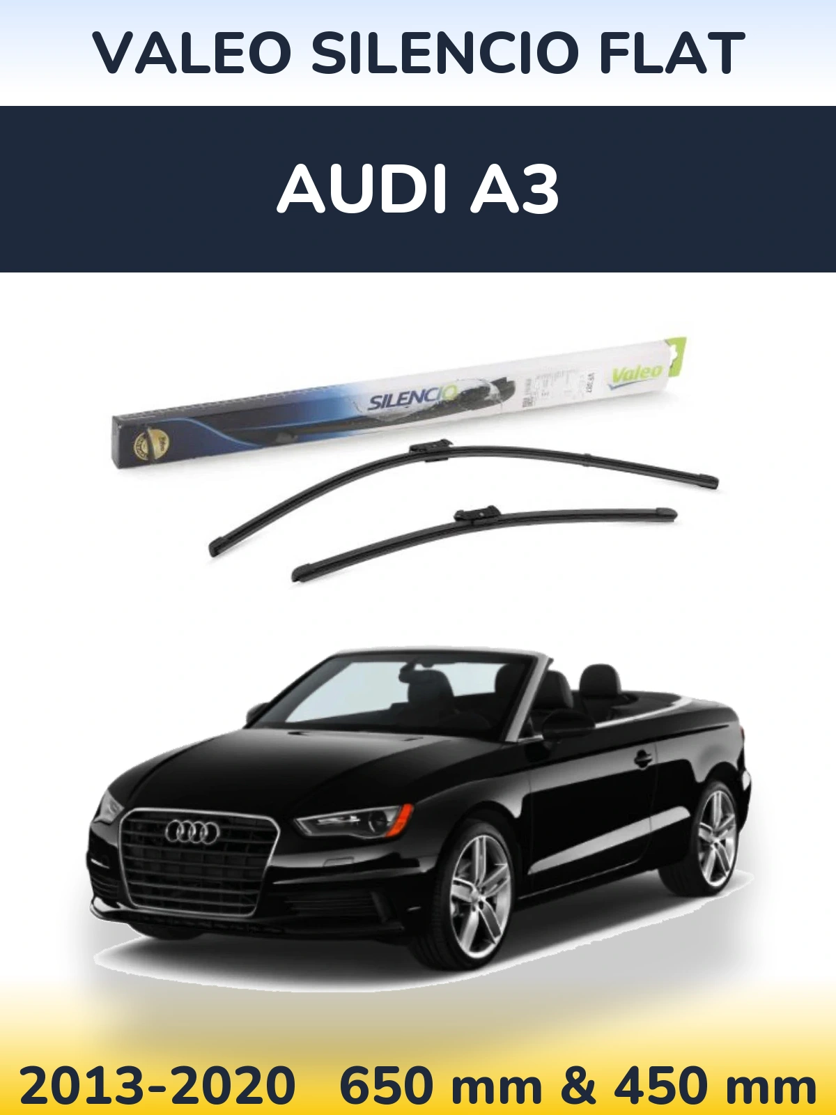 Komplet przednich wycieraczek Valeo Silencio Flat 650 & 450 mm do Audi A3 2013-2020