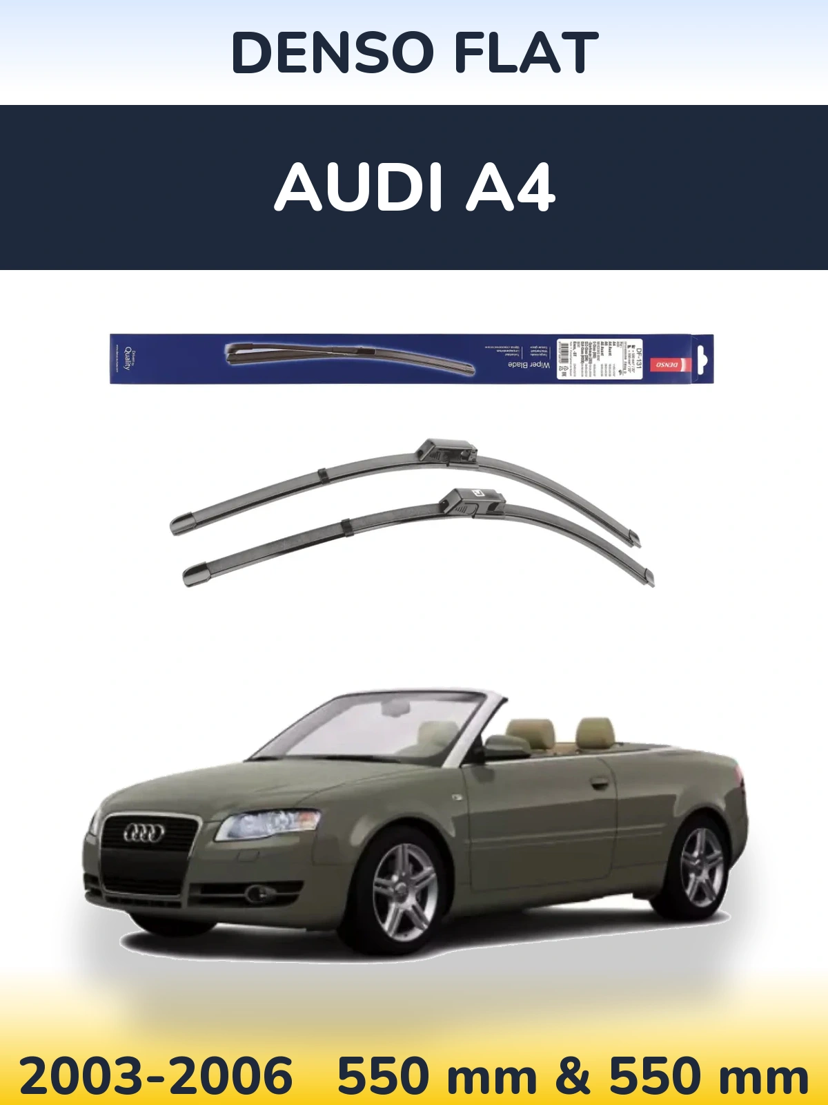 Front wiper blade set Denso Flat 550 & 550 мм for Audi A4 2003-2006