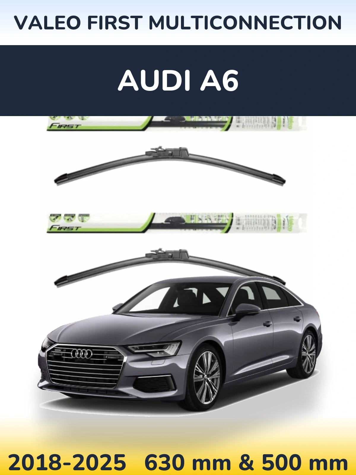 Komplet przednich wycieraczek Valeo First MultiConnection 600 & 500 mm do Audi A6 2018-2025