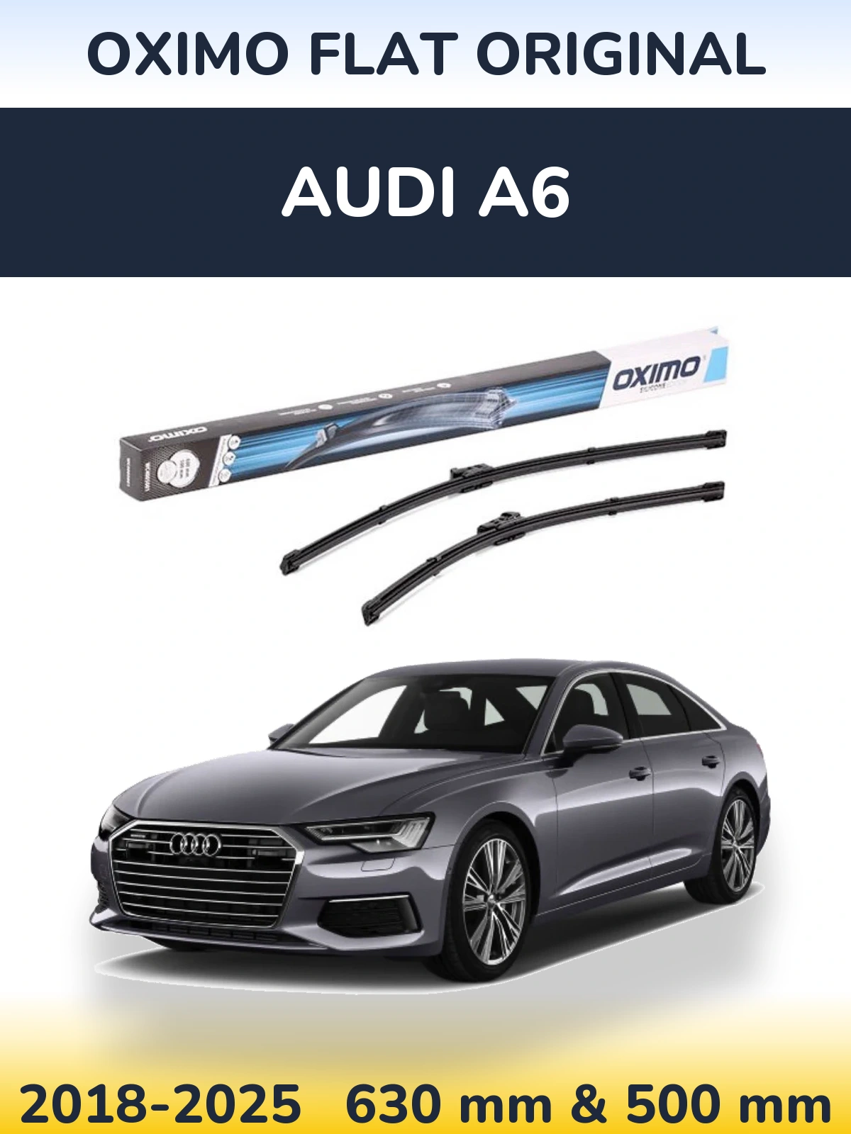 Komplet przednich wycieraczek Oximo Flat Original 600 & 500 mm do Audi A6 2018-2025