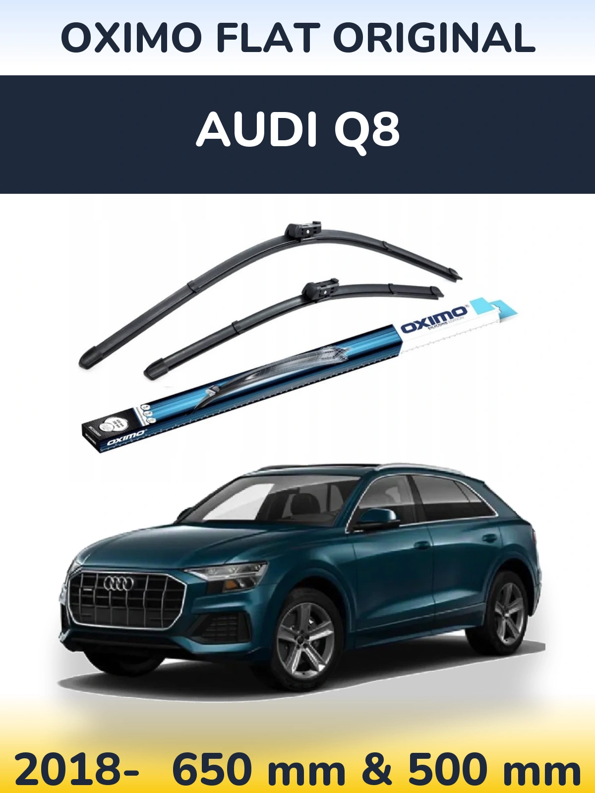 Komplet przednich wycieraczek Oximo Flat Original 650 & 500 mm do Audi Q8 2018-2026