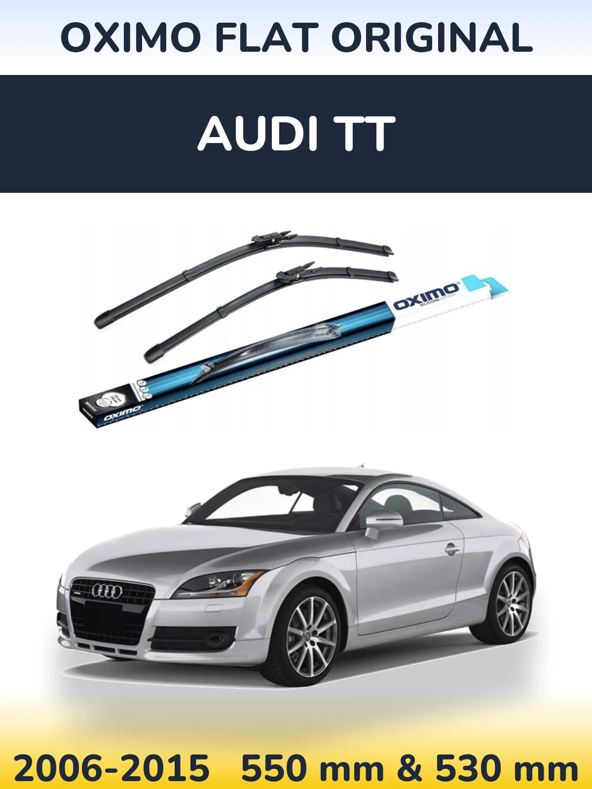 Front wiper blade set Oximo Flat Original 550 & 530 мм for Audi TT 2006-2015