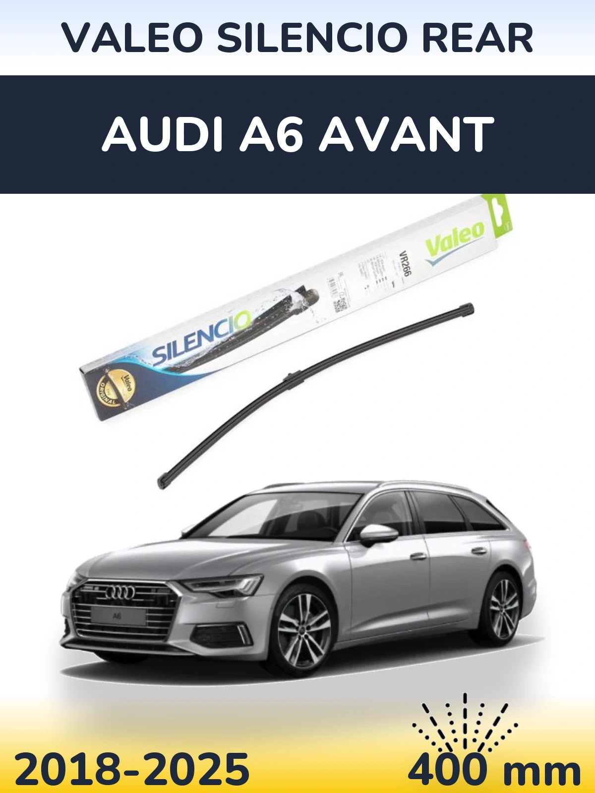 Tylna wycieraczka Valeo Silencio Rear 400 mm do Audi A6 Avant 2018-2025
