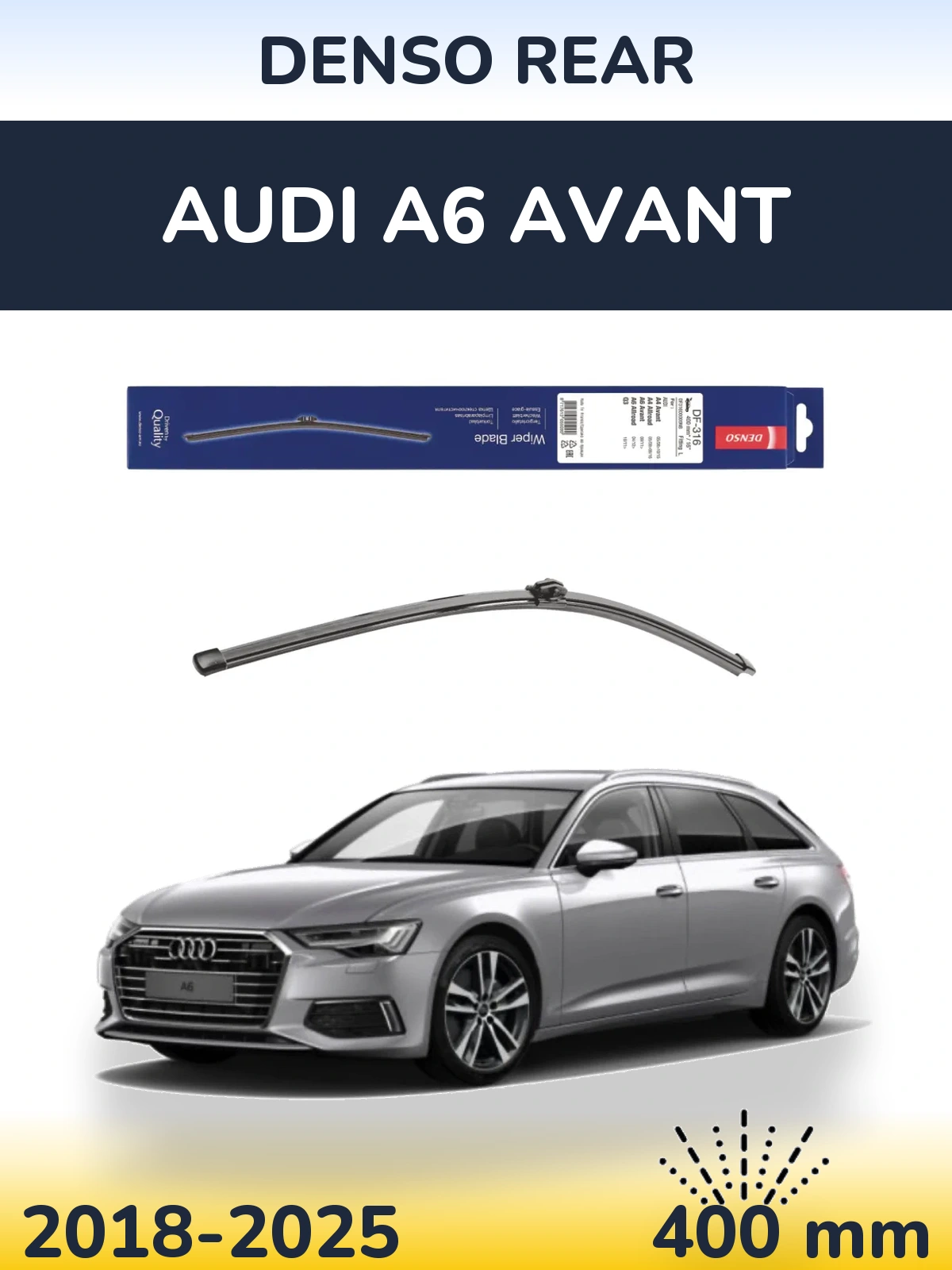 Задня щітка Denso Rear 400 мм для Audi A6 Avant 2018-2025