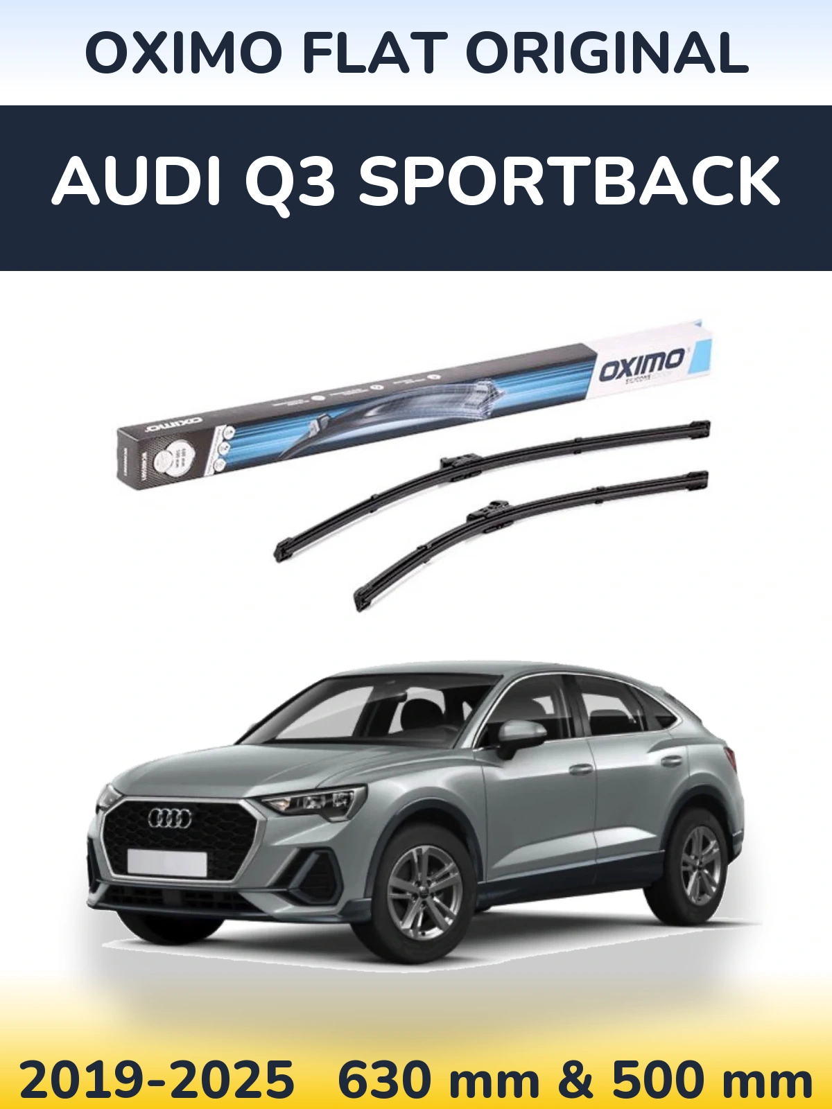 Комплект передних дворников Oximo Flat Original 600 & 500 мм для Audi Q3 Sportback 2019-2025