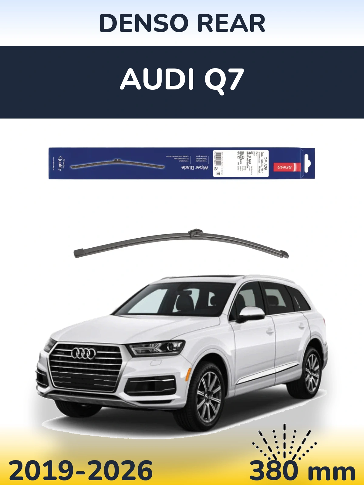 Rear wiper blade Denso Rear 380 мм for Audi Q7 2019-2026