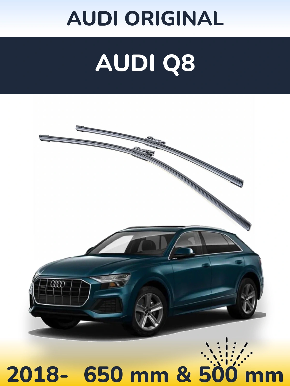 Комплект передних дворников Audi OEM Audi Original 650 & 500 мм для Audi Q8 2018-2026
