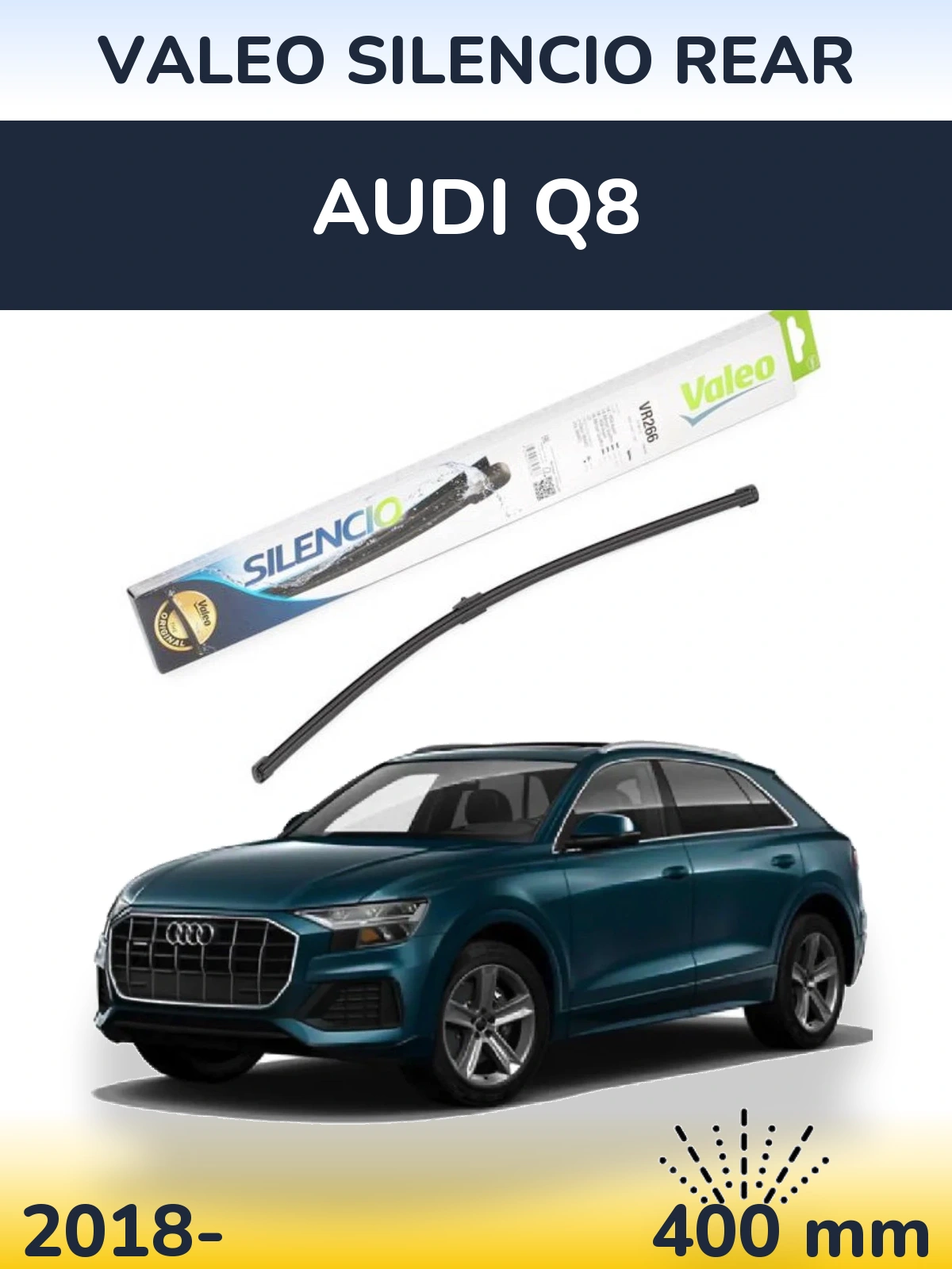 Задний дворник Valeo Silencio Rear 400 мм для Audi Q8 2018-2026