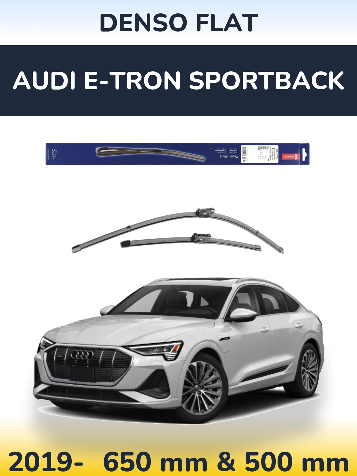 Комплект передних дворников Denso Flat 630 & 500 мм для Audi e-tron Sportback 2019-2026