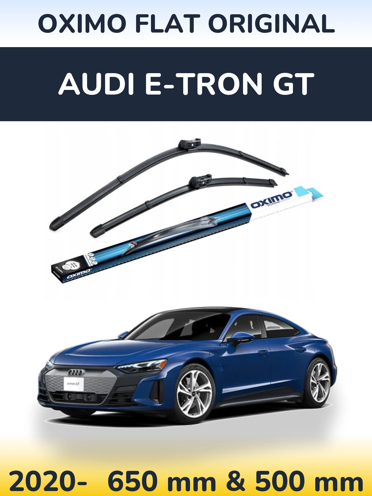 Комплект передніх щіток Oximo Flat Original 650 & 500 мм для Audi e-tron GT 2020-2026