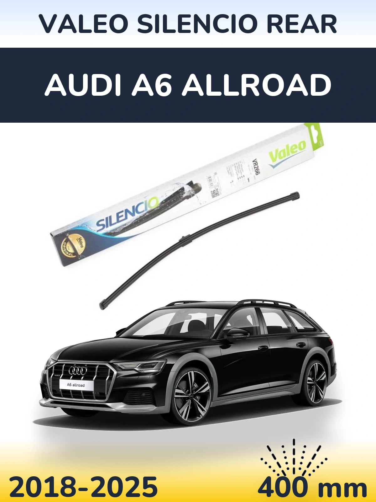 Rear wiper blade Valeo Silencio Rear 400 мм for Audi A6 Allroad 2018-2025