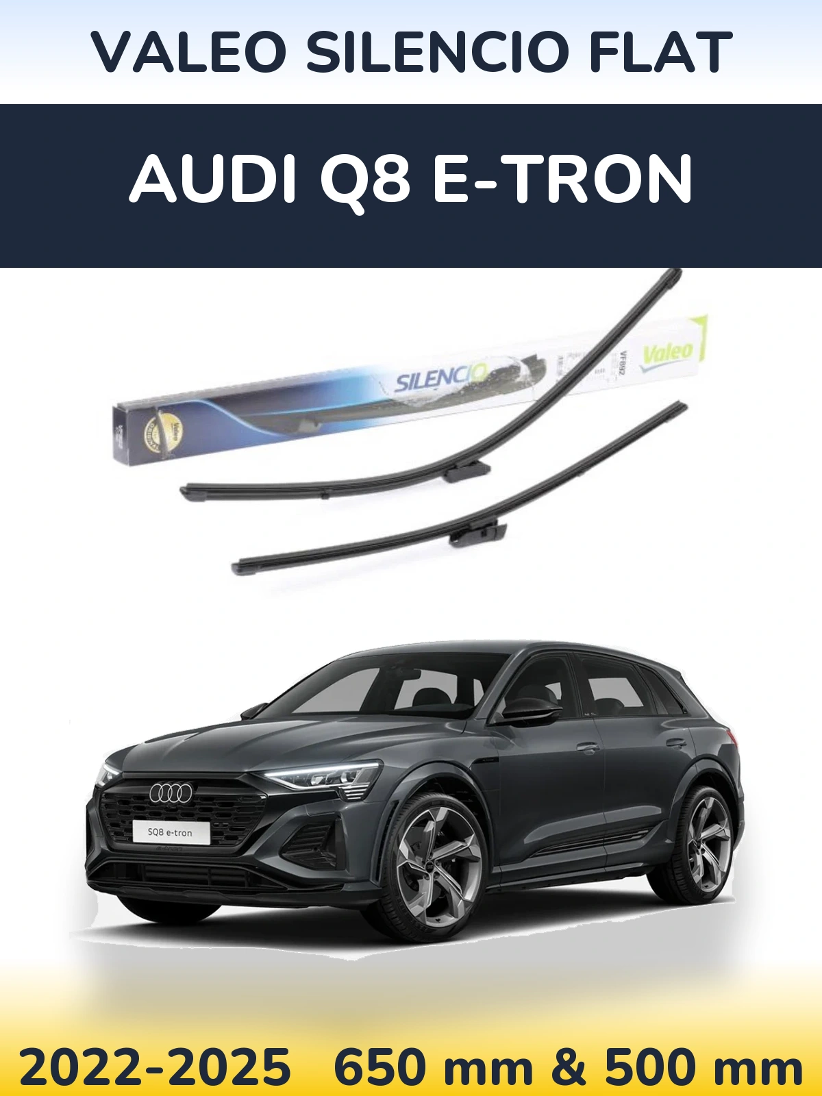 Komplet przednich wycieraczek Valeo Silencio Flat 630 & 500 mm do Audi Q8 e-tron 2022-2025