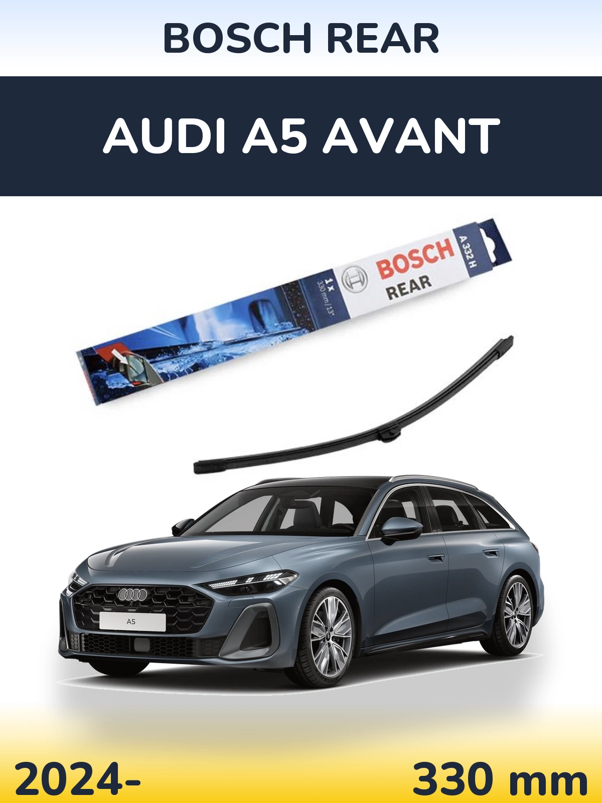 Задний дворник BOSCH Rear 330 мм для Audi A5 Avant 2024-2026