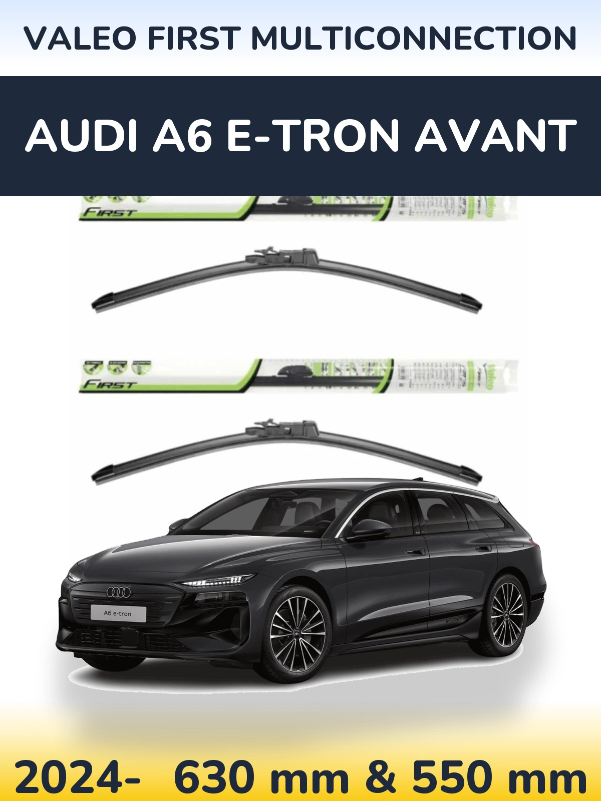 Комплект передних дворников Valeo First MultiConnection 600 & 550 мм для Audi A6 e-tron Avant 2024-2026