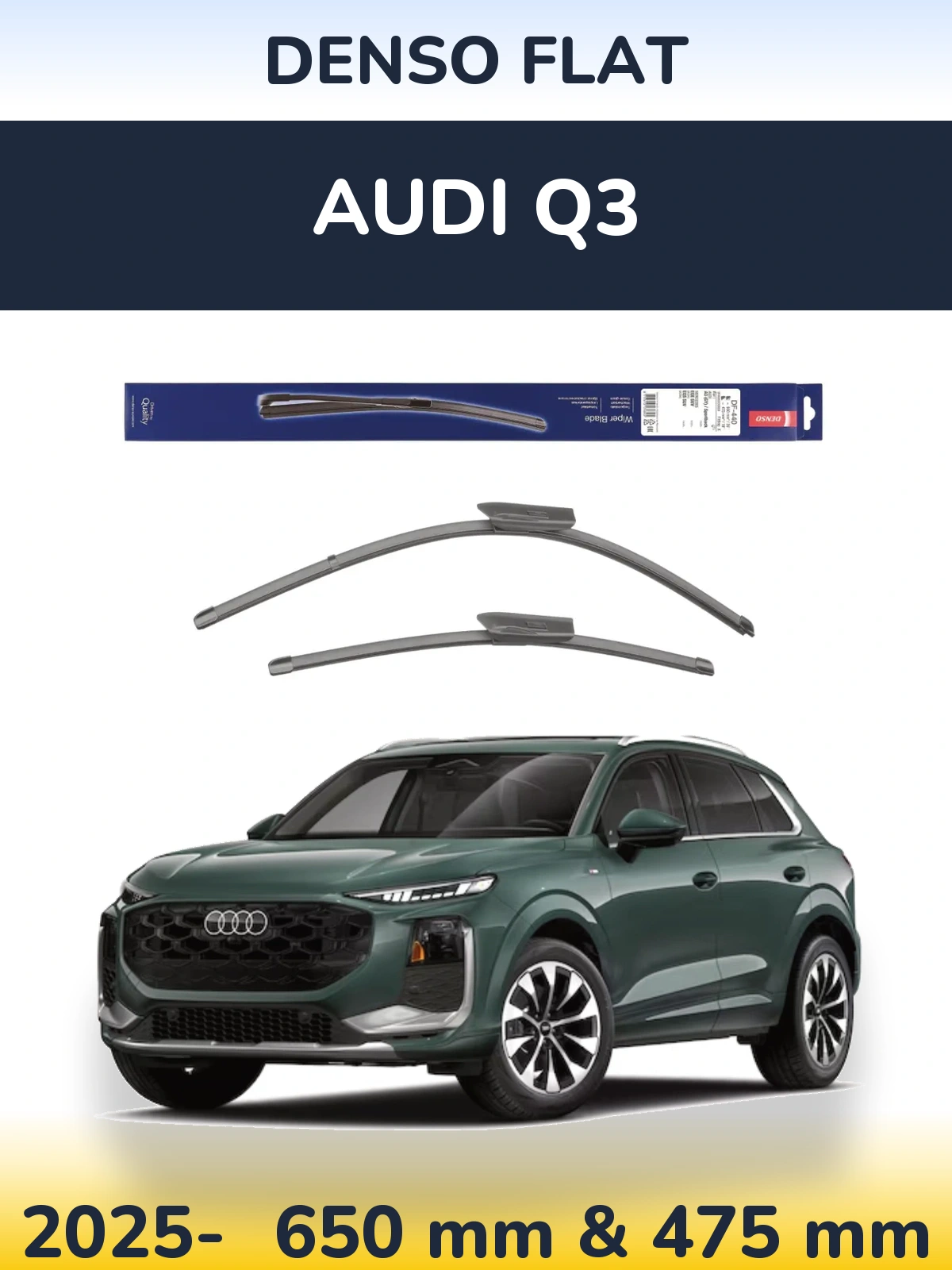 Комплект передних дворников Denso Flat 650 & 475 мм для Audi Q3 2025-2026