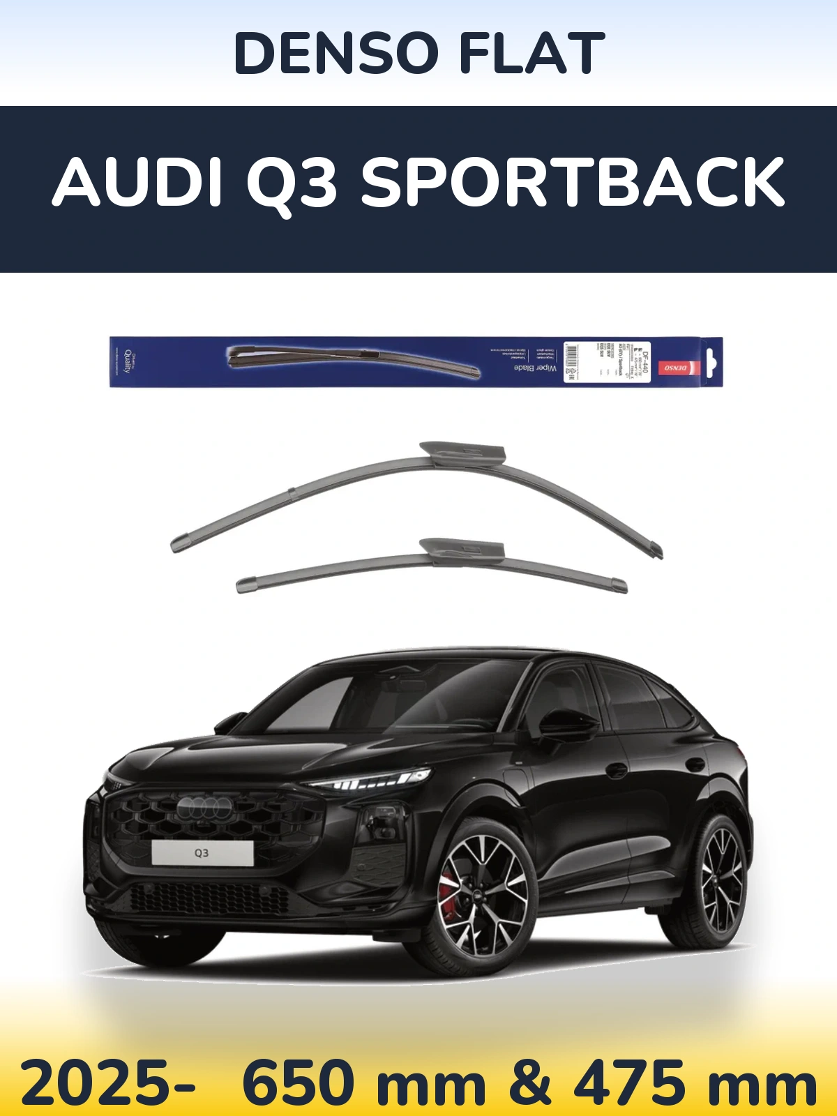 Комплект передних дворников Denso Flat 650 & 475 мм для Audi Q3 Sportback 2025-2026
