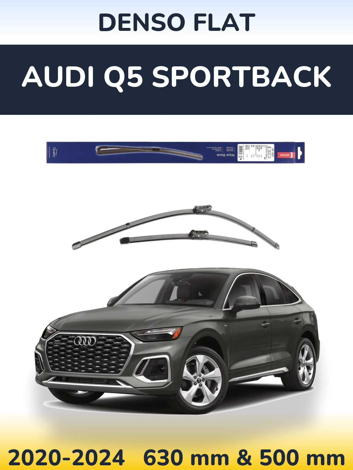 Komplet przednich wycieraczek Denso Flat 600 & 500 mm do Audi Q5 Sportback 2020-2024