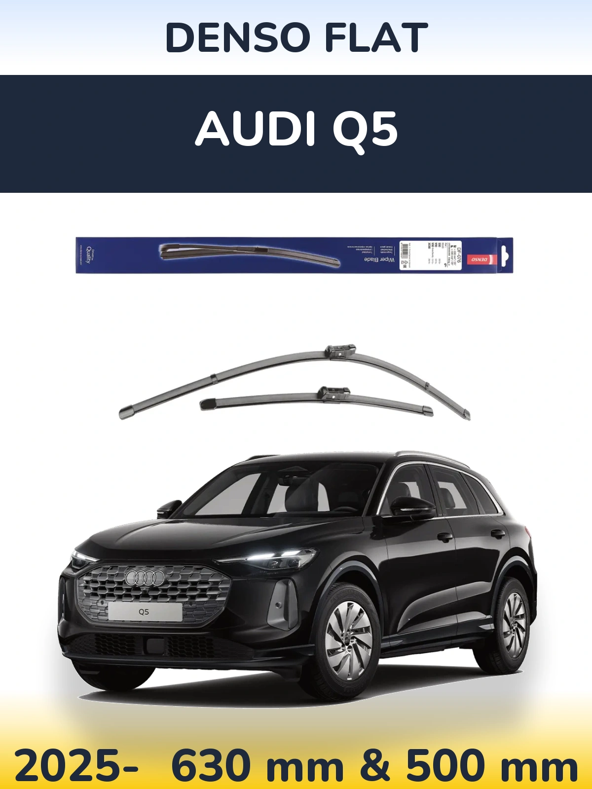 Komplet przednich wycieraczek Denso Flat 630 & 500 mm do Audi Q5 2025-2026